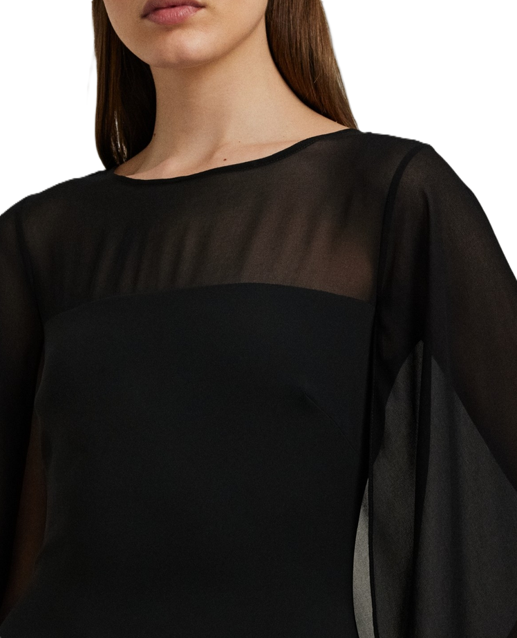 Lauren Ralph Lauren Cape Georgette Gown MSRP $265