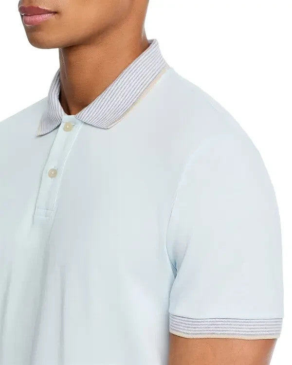 The Men's Store Striped Trim Cotton Polo Shirt MSRP $78