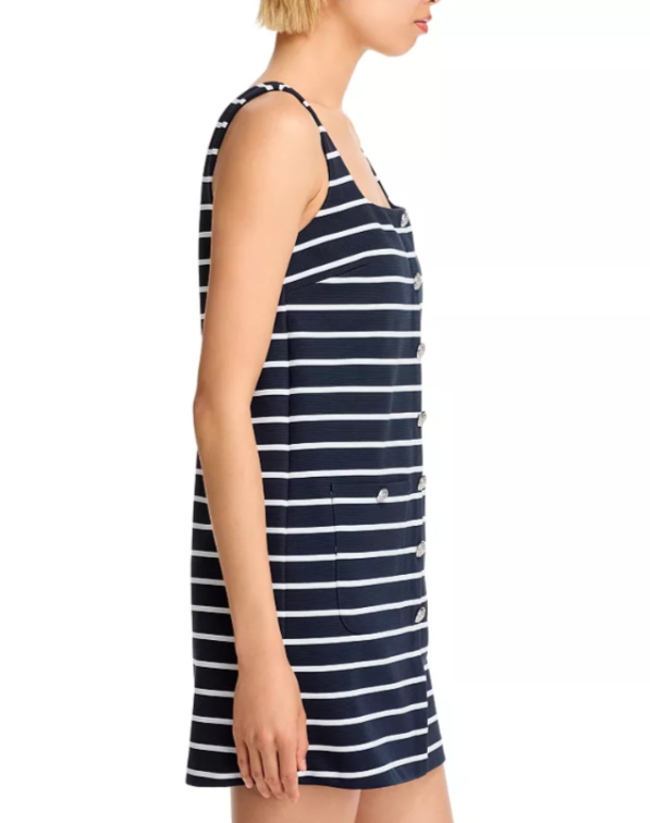 Veronica Beard Tibbie Striped Button Front Dress MSRP $398