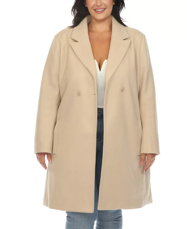 White Mark Plus Size Classic Walker Coat MSRP $148