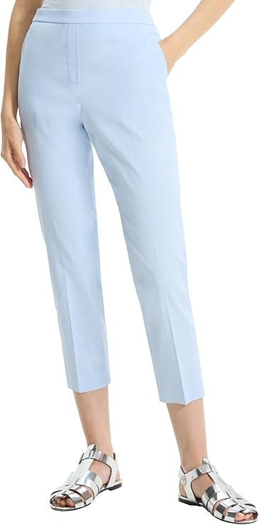 Theory Treeca Linen Blend High-Rise Cropped Pants MSRP $245
