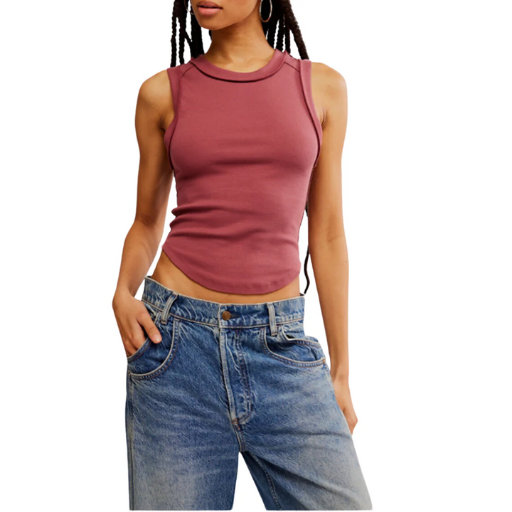 Free People Kate Ribbed Tee MSRP $38