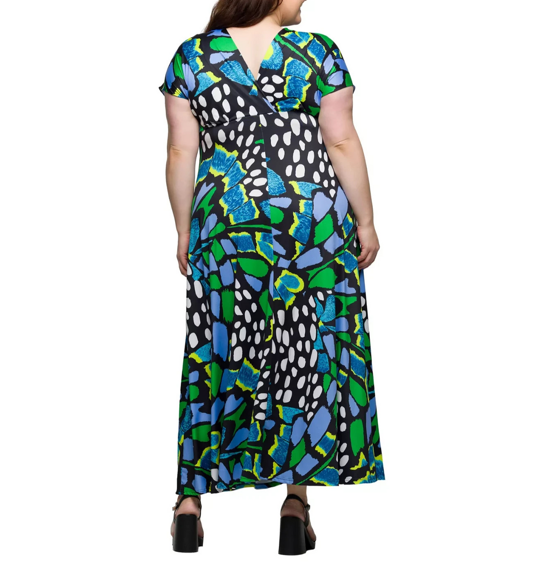 24seven Comfort Apparel Plus Size Empire Waist Maxi Dress MSRP $96.99