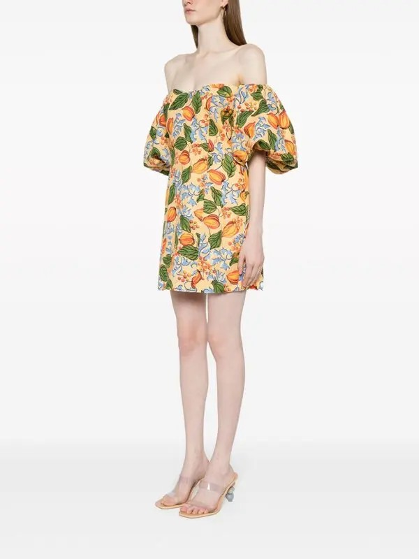 Rhode Dali Printed Puff Sleeve Dress MSRP $595