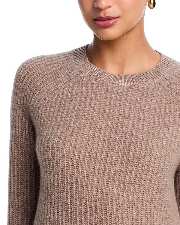 C by Bloomingdale's Cashmere Ribbed Crewneck Sweater MSRP $198