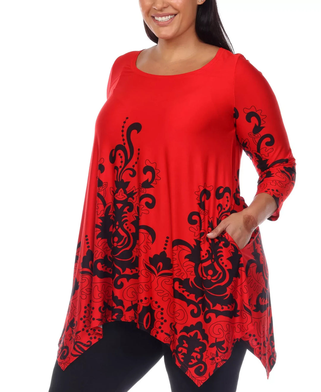White Mark Plus Size Yanette Tunic Top MSRP $46