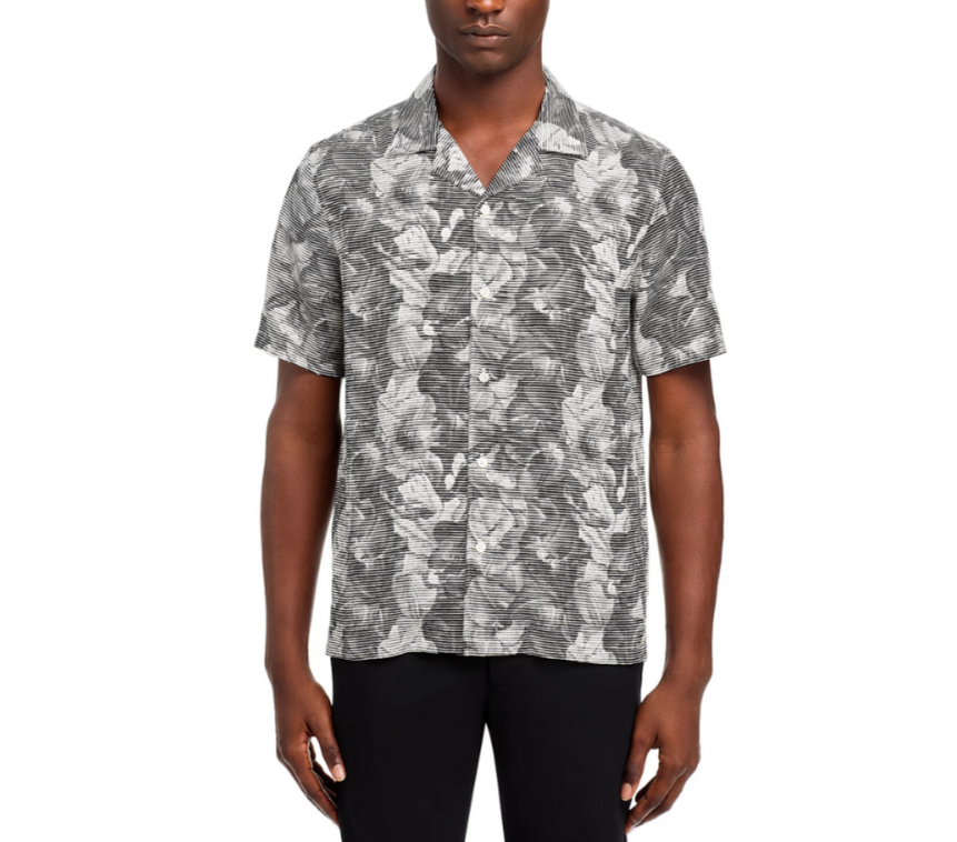 Theory Irving Printed Button Down Camp Shirt MSRP $195