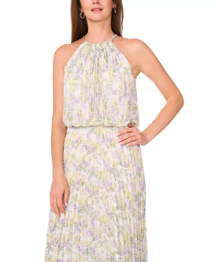 MSK Women's Bloused-Waist Pleated Floral-Print Dress MSRP $129
