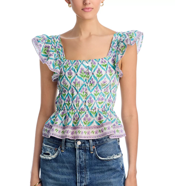 Bell Fleur Smocked Top MSRP $198