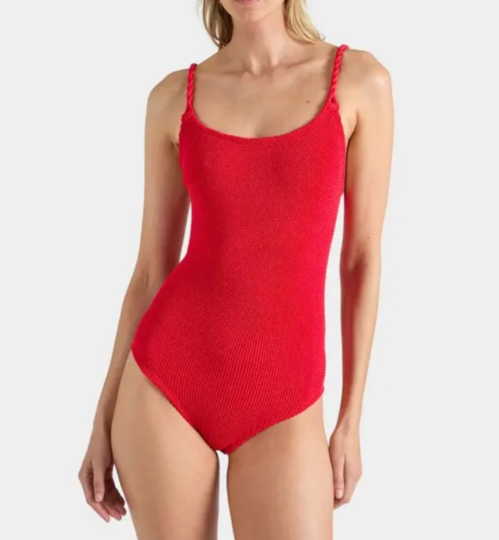 Hunza G Camille Crinkle One-Piece Swimsuit MSRP $315 Size O/S # 17C 878 New