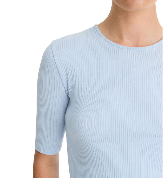Vince Ribbed Elbow Sleeve Tee MSRP $125