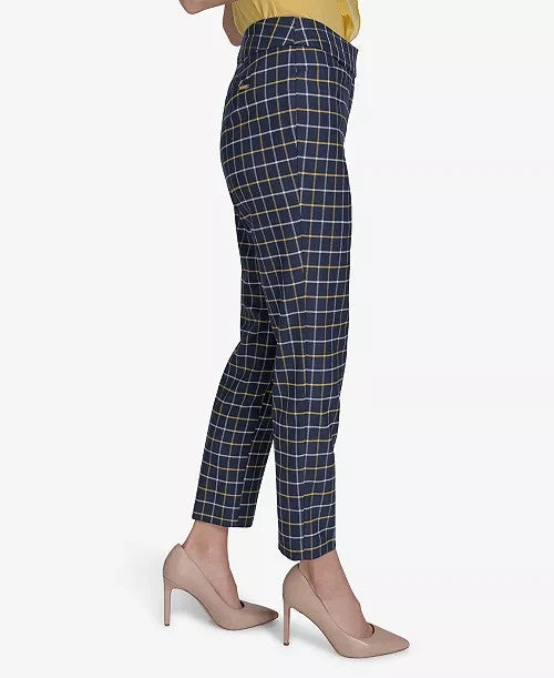 Tommy Hilfiger Plaid-Print Slim-Fit Ankle Pants MSRP $109