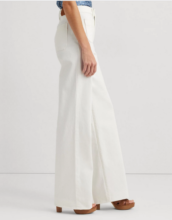 Lauren Ralph Lauren High-Rise Wide-Leg Jeans MSRP $165