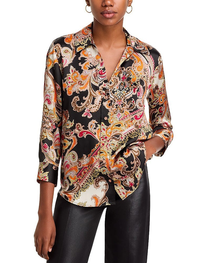 L'AGENCE Dani Silk Blouse MSRP $380