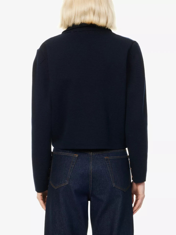 FRAME The Cruise Double-Breasted Wool Knitted Cardigan MSRP $548
