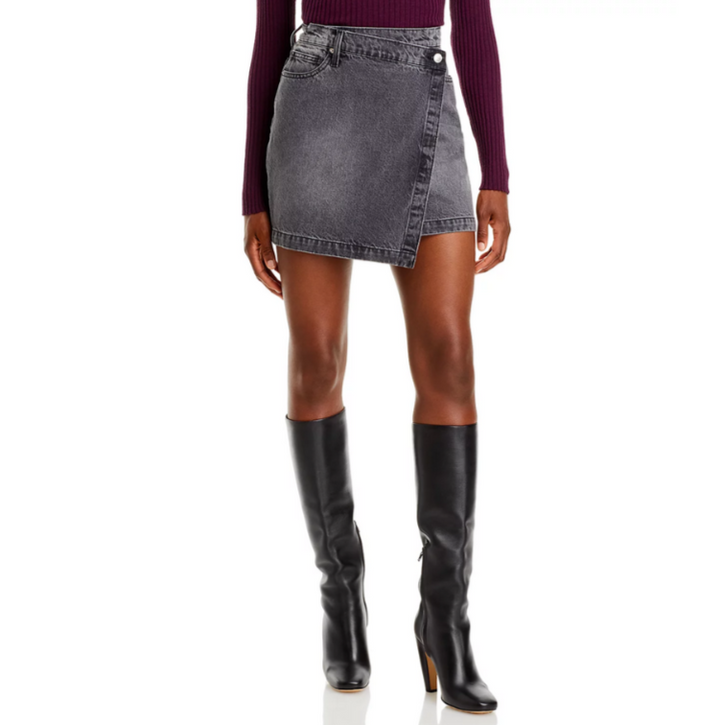 Derek Lam 10 Crosby Ana Asymmetrical Denim Mini Skirt MSRP $255