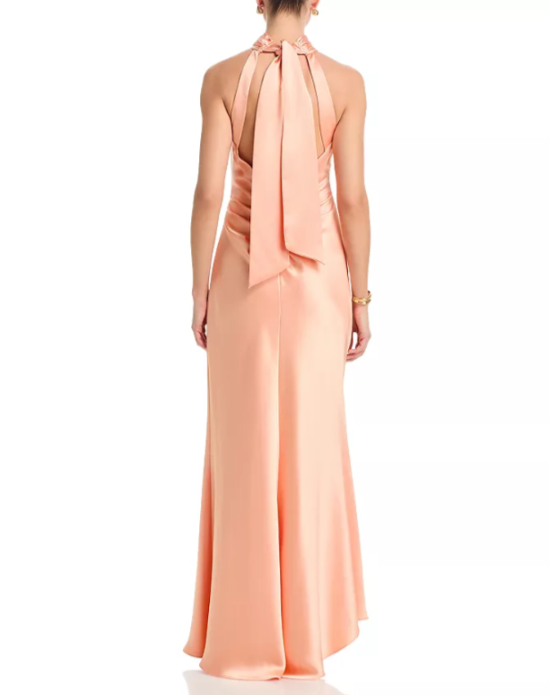 AQUA Sleeveless Satin Gown MSRP $288