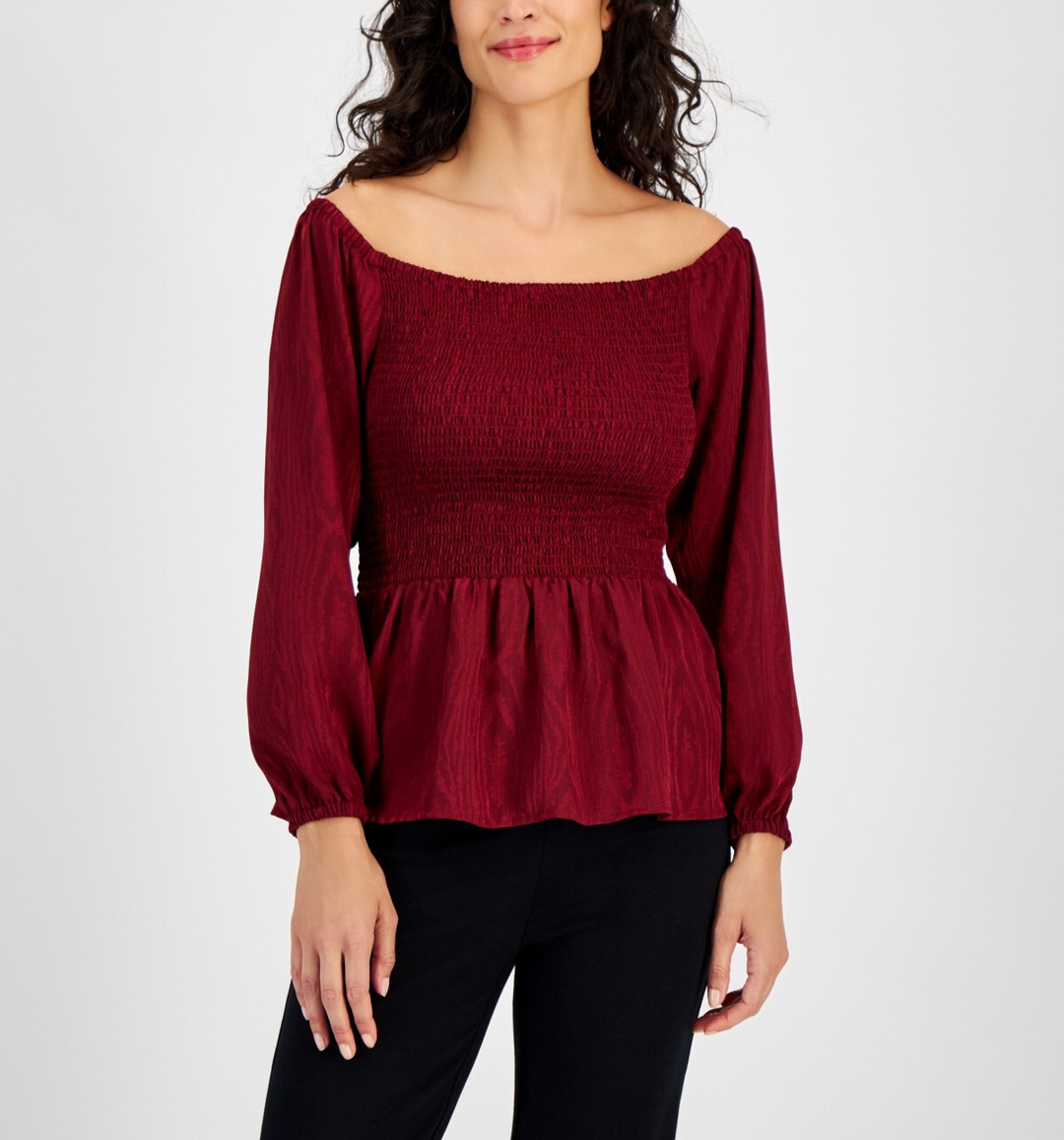 MICHAEL Michael Kors Off-The-Shoulder Smocked Top MSRP $110