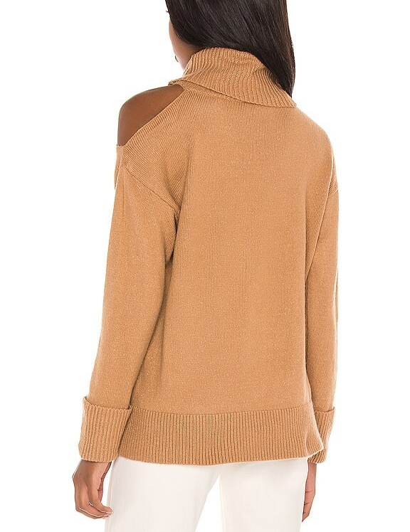 1.STATE Cold-Shoulder Cuffed Turtleneck Sweater MSRP $89