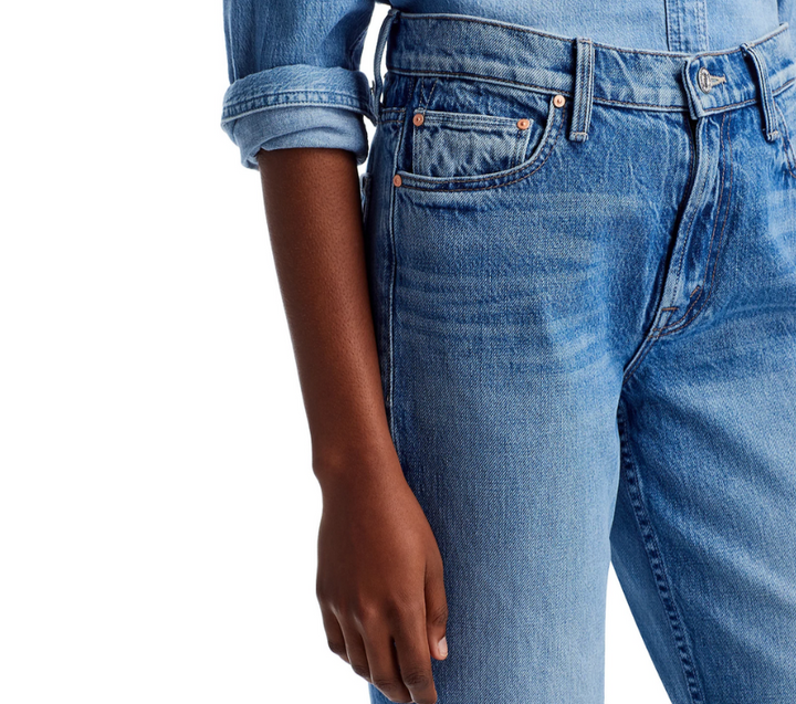 MOTHER The Bookie Flooded Wide Leg Jeans