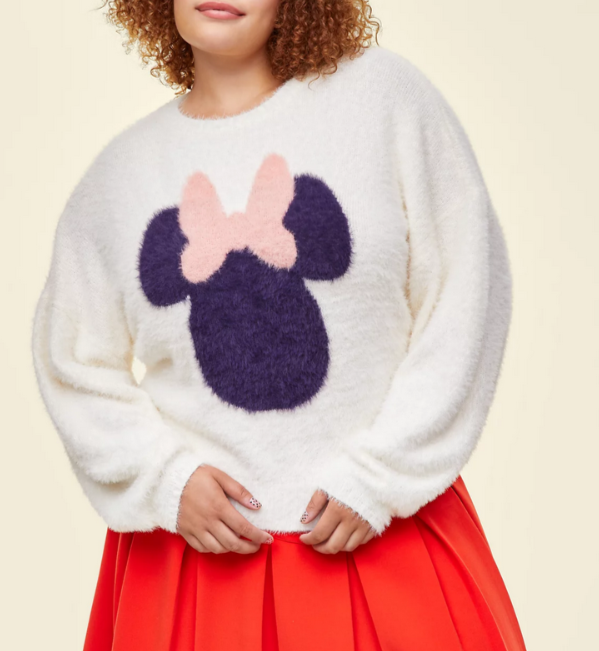 Disney Plus Size Minnie Majorette Fuzzy Sweater MSRP $60