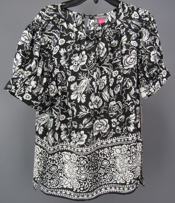 Vince Camuto Printed Puff-Sleeve Top MSRP $69
