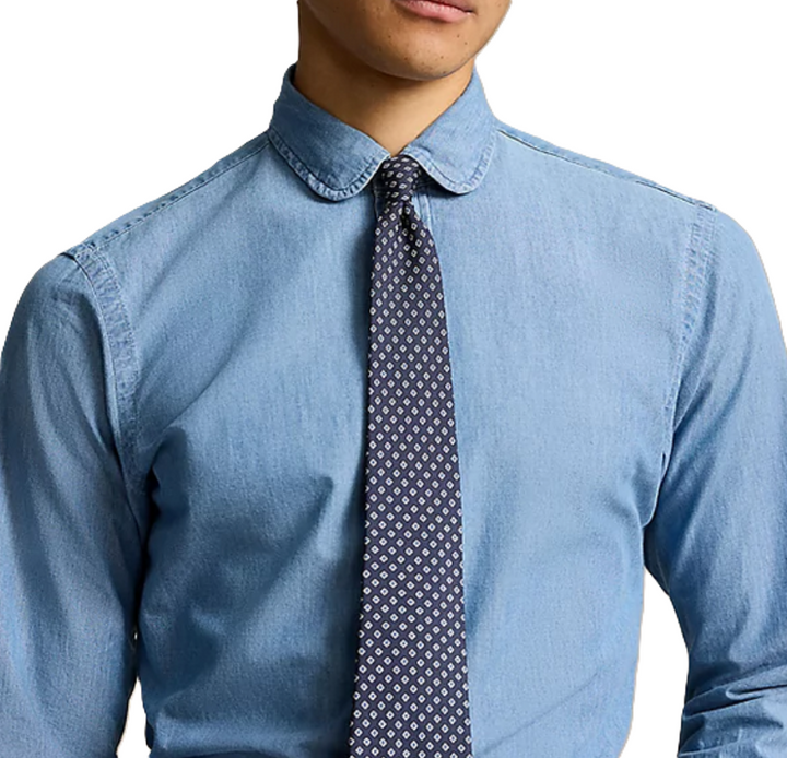 Polo Ralph Lauren Cotton Custom Fit Indigo Chambray Shirt MSRP $168