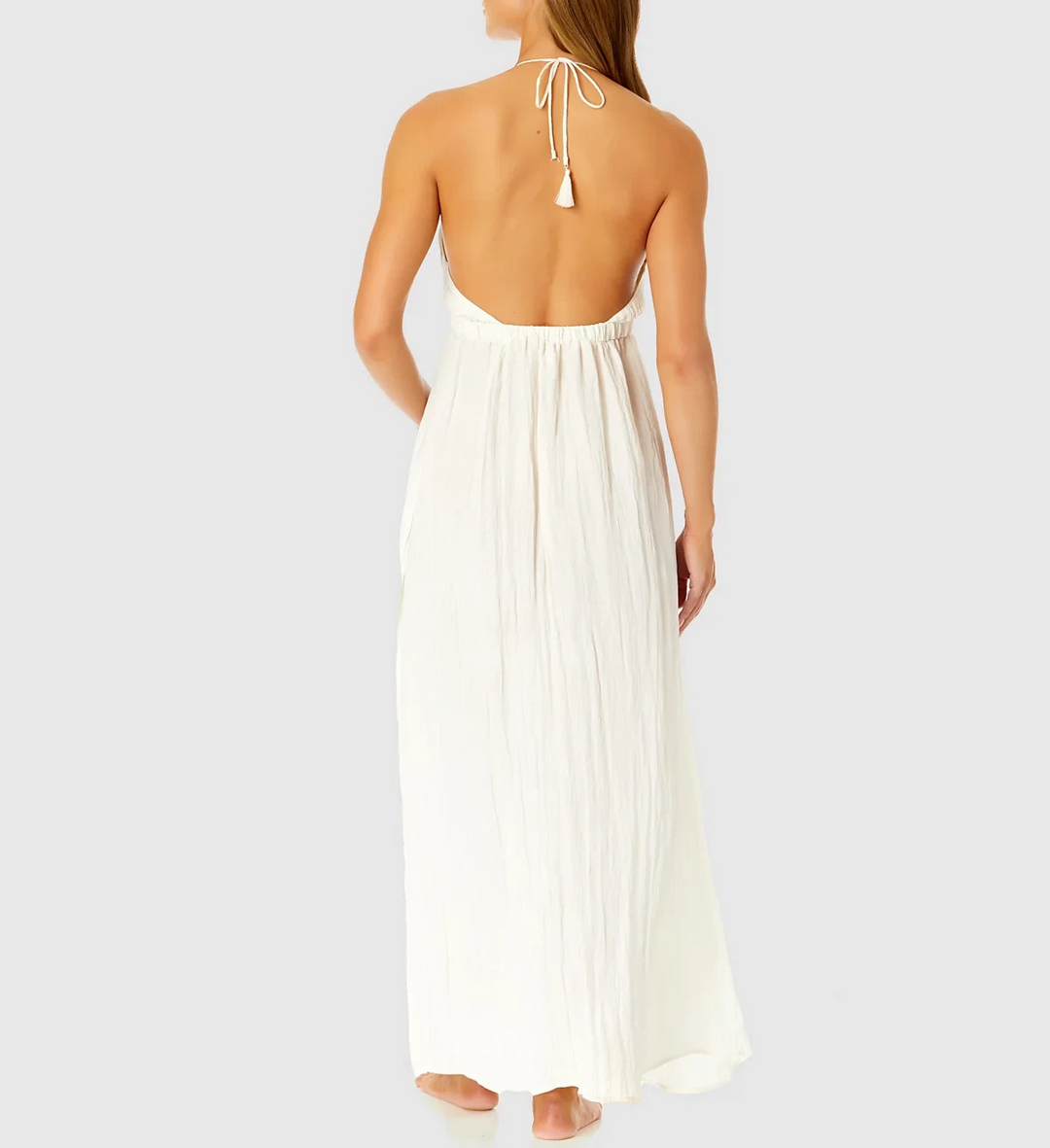 Ibiza Anne Cole V-Neck Jewel Halter Maxi Cover-Up Dress MSRP $78