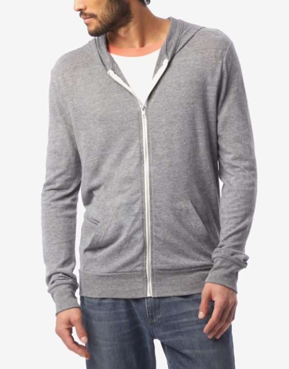 ALTERNATIVE Heathered Zip Hoodie MSRP $54