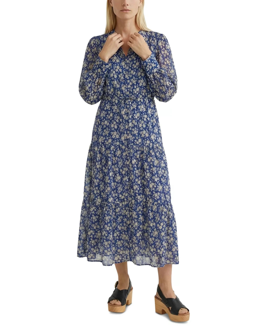 Gerard Darel Ruvia Printed Long Sleeve Shirtdress MSRP $525