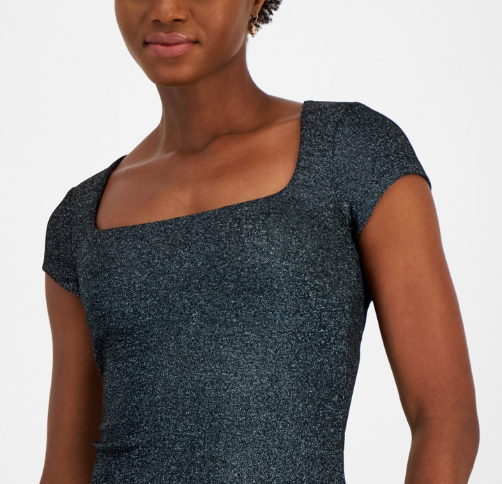 MICHAEL Michael Kors Metallic Cap-Sleeve Top MSRP $78