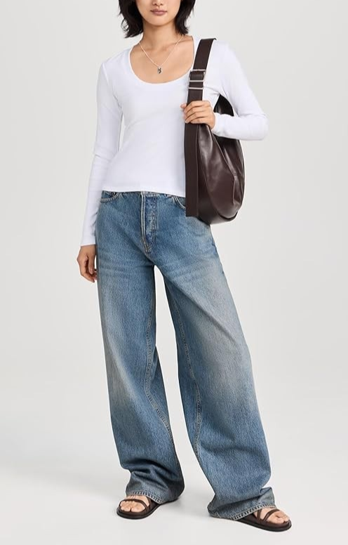 Z SUPPLY Scoop Neck Long Sleeve Ribbed Top MSRP $44