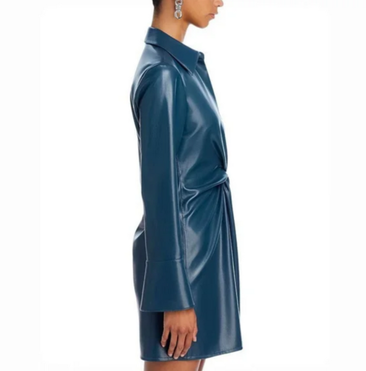 Cinq à Sept Mckenna Faux Leather Mini Dress MSRP $365