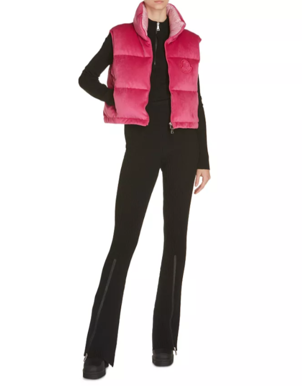 Moncler Blavet Velvet Down Puffer Vest MSRP $1160