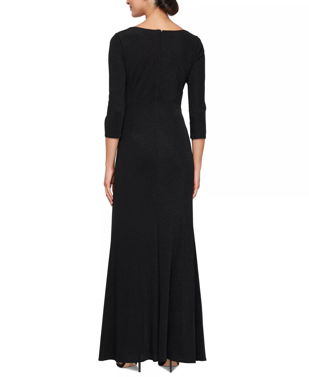Alex Evenings Women's Square-Neck 3/4-Sleeve Gown MSRP $199