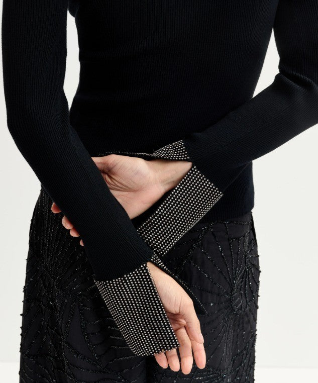 Essentiel Antwerp Embellished Cuff Top MSRP $250