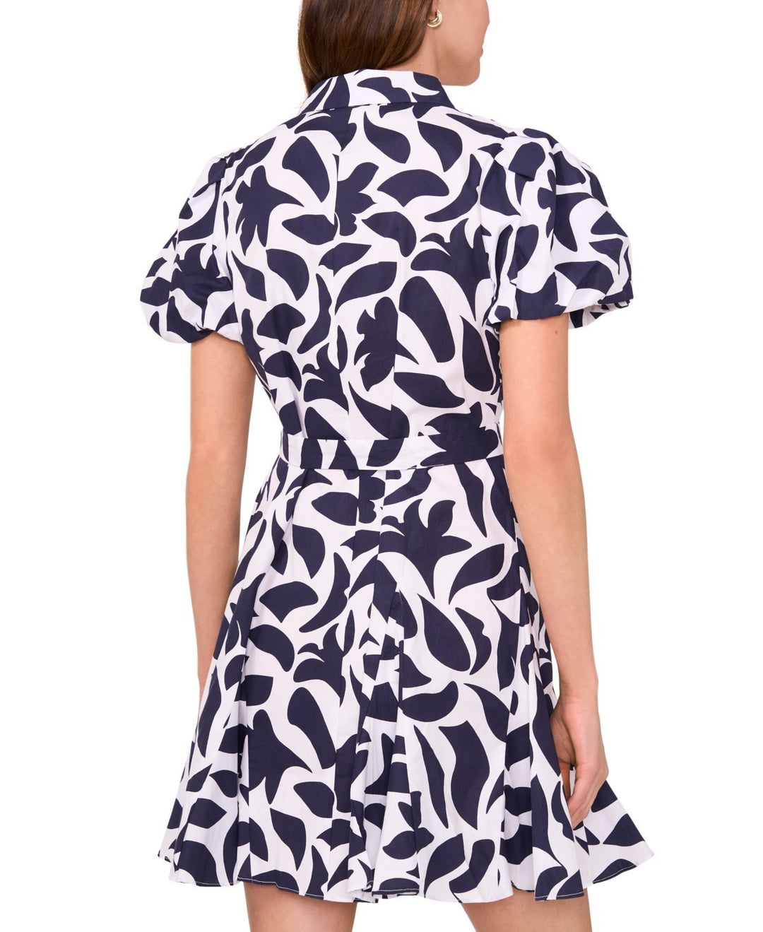 MSK Women's Cotton Printed Puff-Sleeve Shirtdress MSRP $69