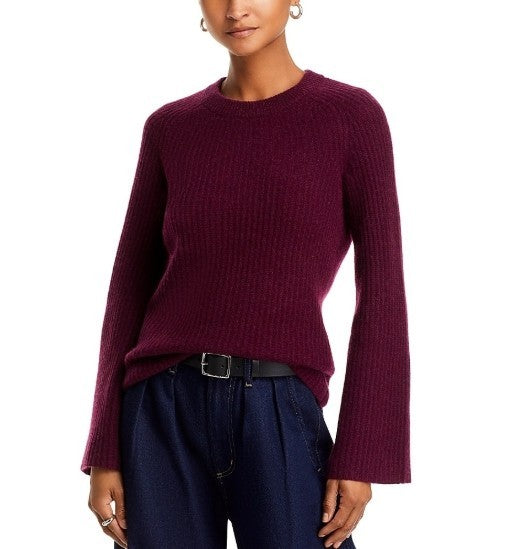 C by Bloomingdale's Cashmere Ribbed Crewneck Sweater MSRP $198