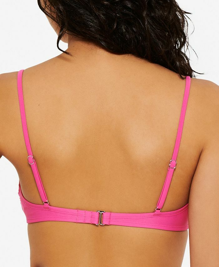 Hula Honey Juniors' Solid Zipper Bralette Bikini Top