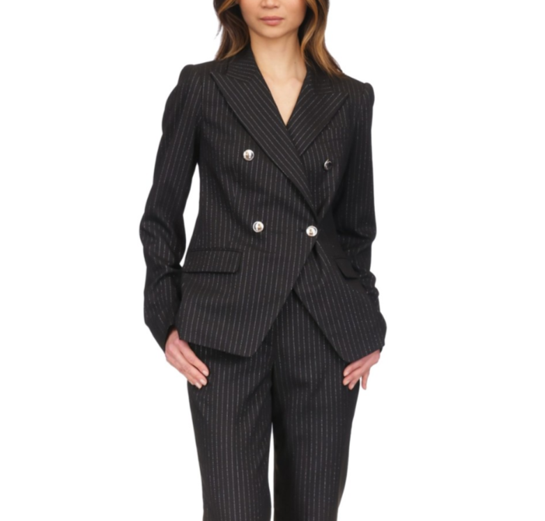 MICHAEL Michael Kors Metallic Pinstripe Cutaway Blazer MSRP $250
