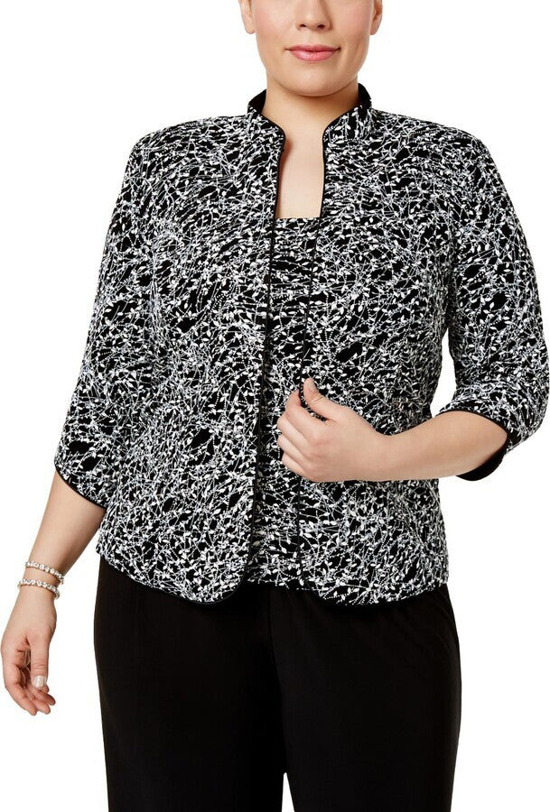 Plus Womens Metallic Printed Twinset MSRP$ 169