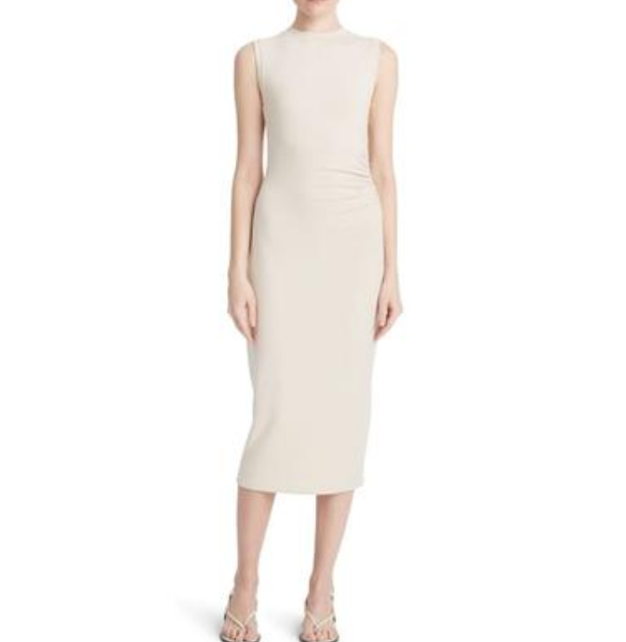 Vince Sleeveless Gathered-Waist Dress MSRP $245