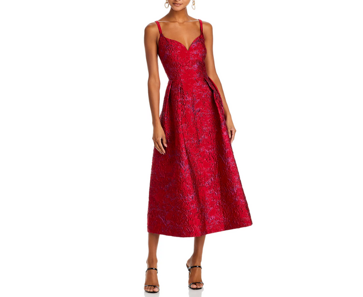 ML Monique Lhuillier Isabela Jacquard Midi Dress MSRP $645