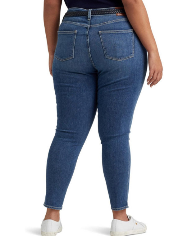 Lauren Ralph Lauren Plus-Size High-Rise Skinny Ankle Jeans MSRP $115