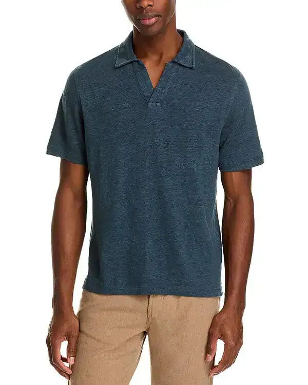 The Men's Store Johnny Collar Linen Polo MSRP $98