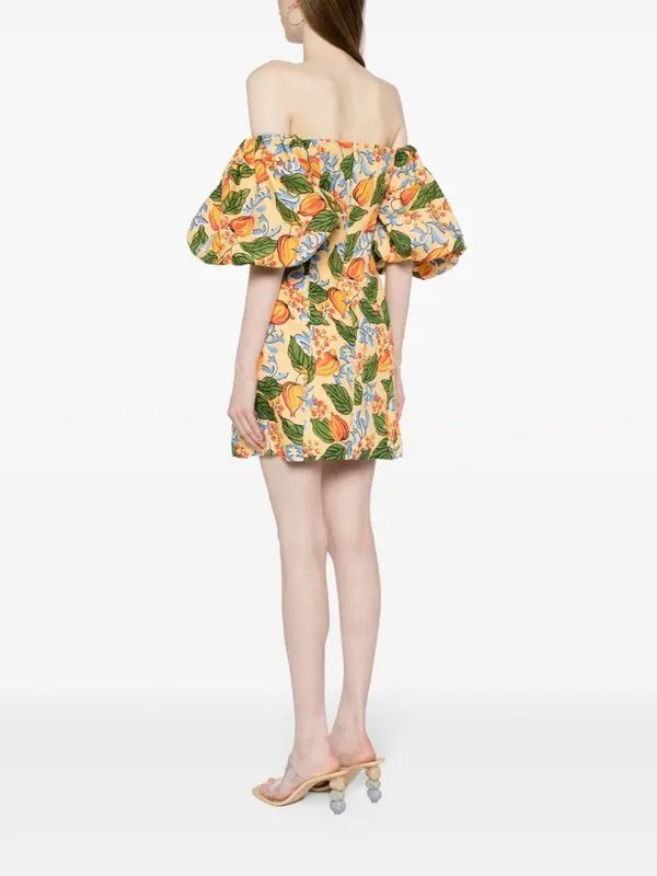 Rhode Dali Printed Puff Sleeve Dress MSRP $595