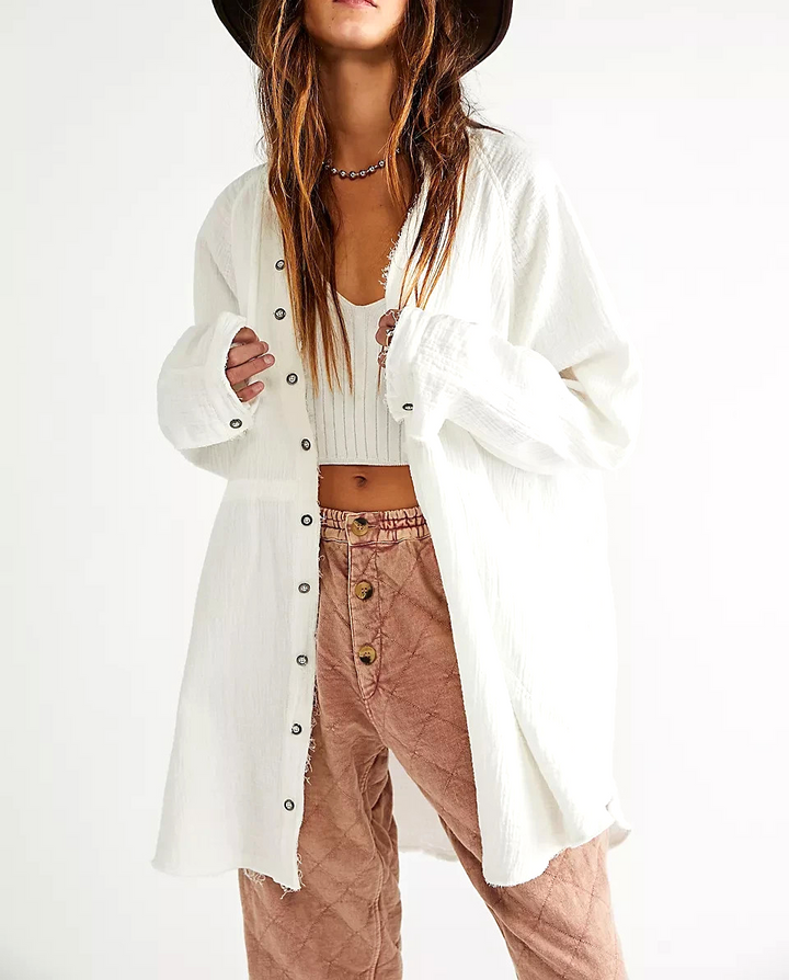 Free People Summer Daydream Button Down Shirt MSRP $108