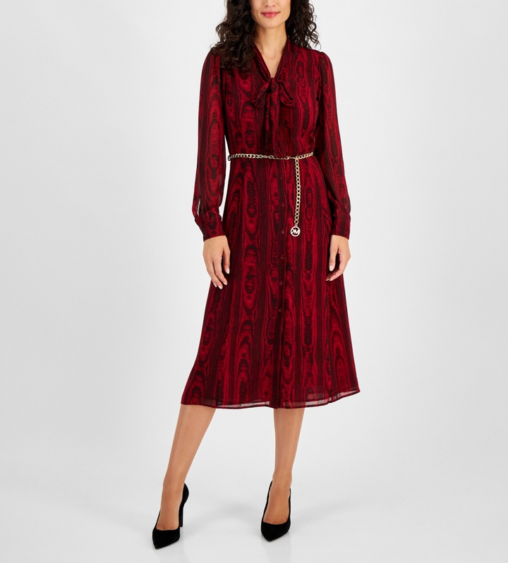 MICHAEL Michael Kors Belted Midi Dress MSRP $195