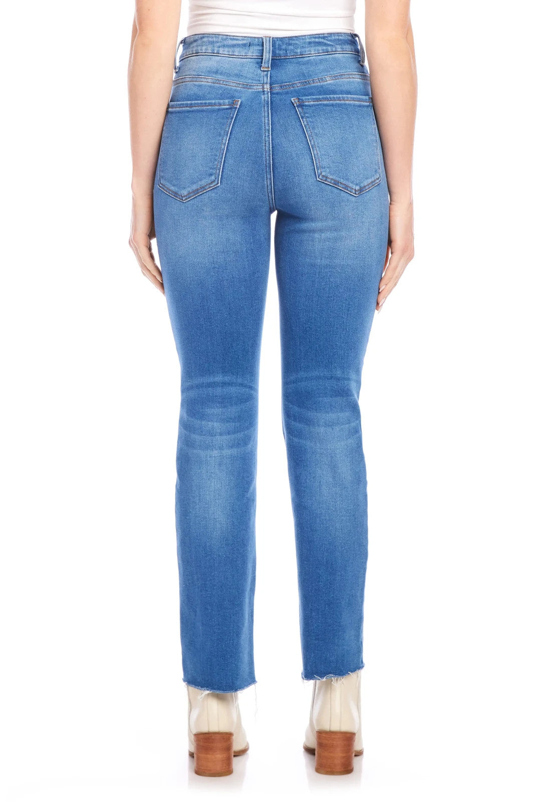 Karen Kane Raw Hem Straight Leg Jeans MSRP $99