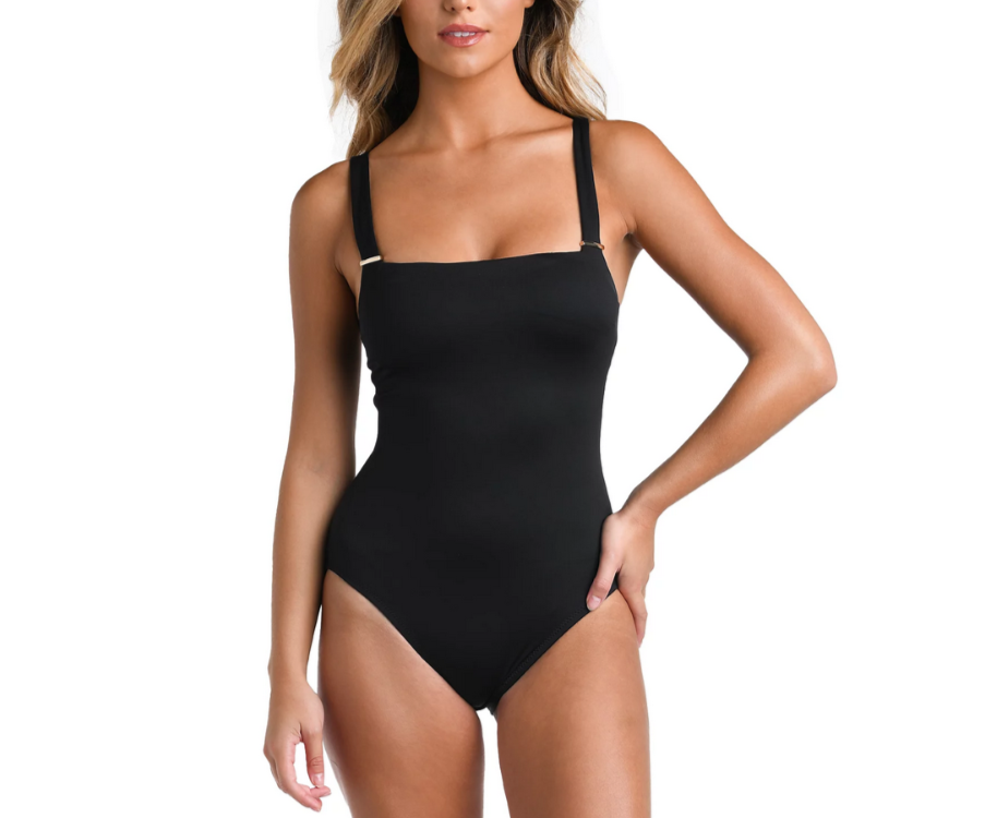 La Blanca Luxe Square Neck Tummy Control One Piece Swimsuit MSRP $180